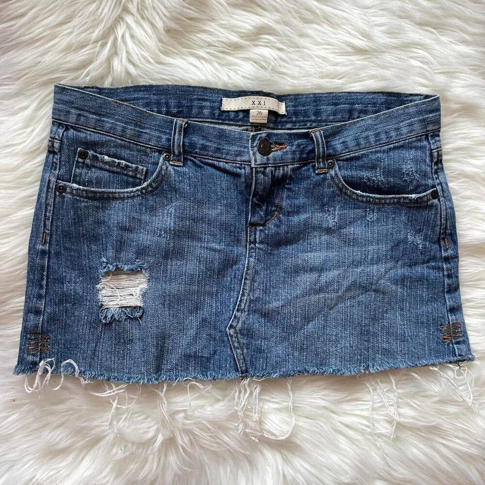 Y2K Mini Low Rise Denim Skirt